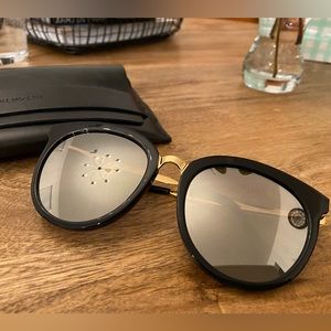 Gentle Monster Round LoveSome One Black Gold Frame Gold Mirror Lens Sunglasses